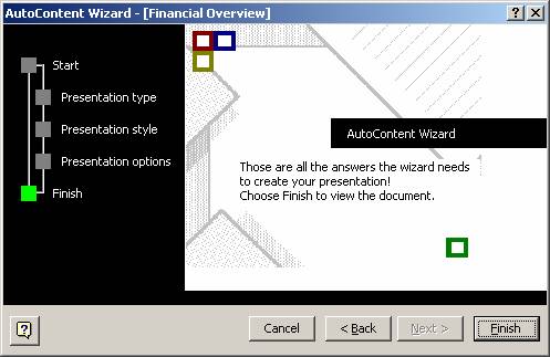 Auto Content Wizard - Finish