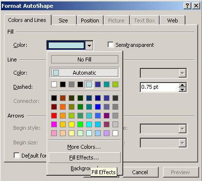 Power Point Format AutoShapes Colors